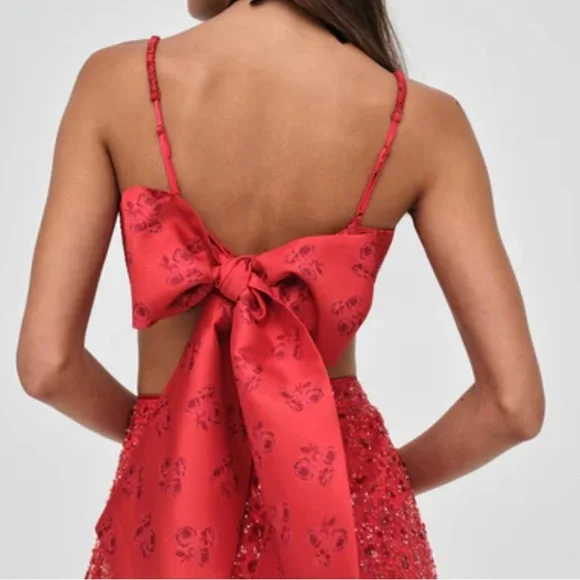 NWT For Love & Lemons Lilian corset top red Small & medium - Picture 2 of 7